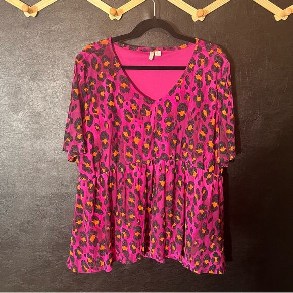 Cato Purple Animal Print Top Size XL‎ - Picture 1 of 9